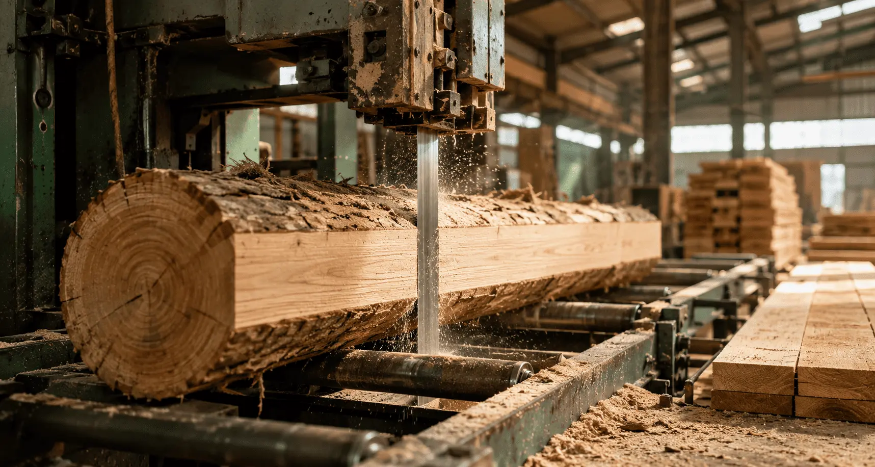 Proses Pemotongan Kayu Selaras Karya